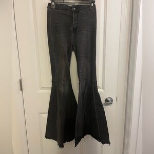Free People Charcoal Flare & Wide Leg Jeans